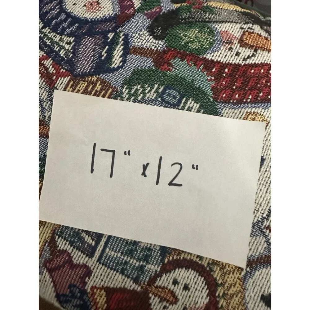 Snowman Tapestry Pillow Green Let It Snow Christmas 17x12